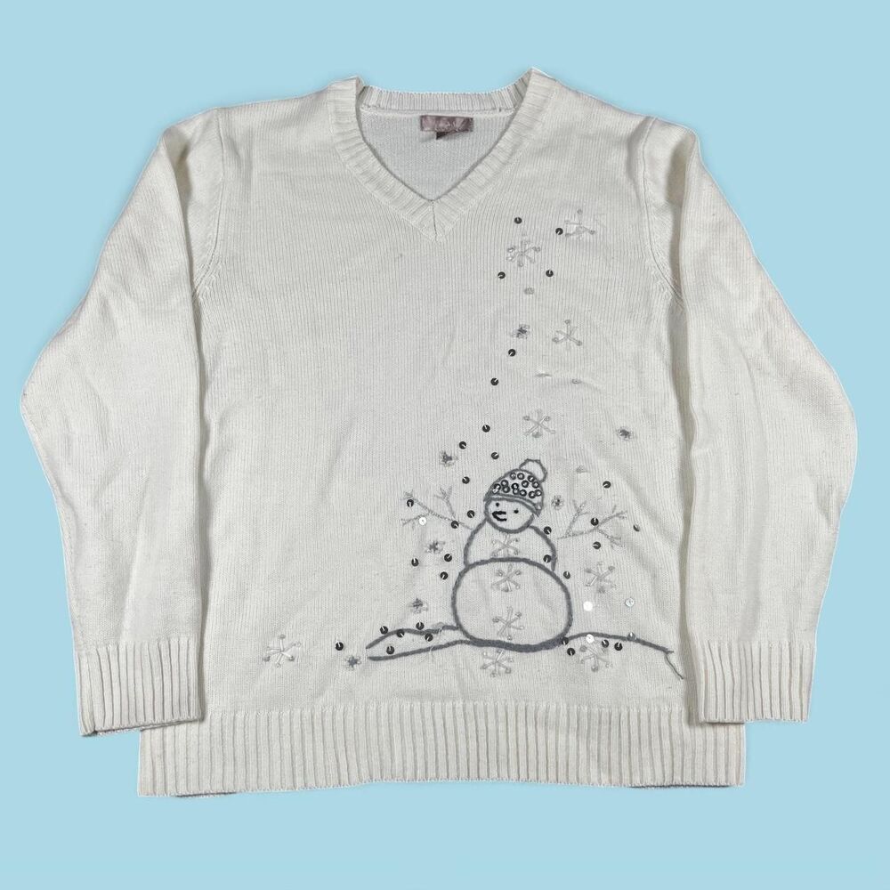 Unbranded Women's White and Cream Jumper
